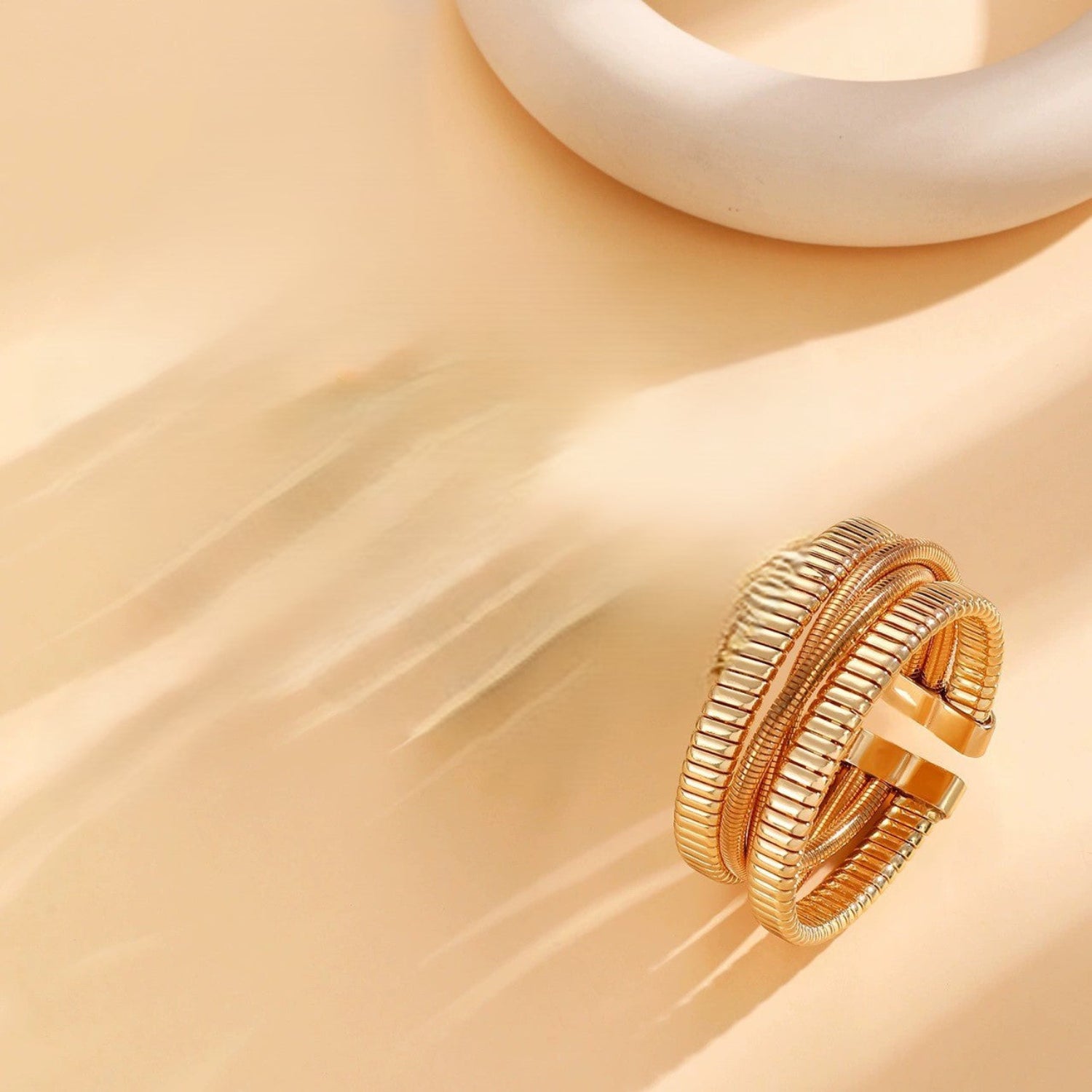 Just Lil Things Luxe Golden Coil Cuff Bracelet JLTB0978