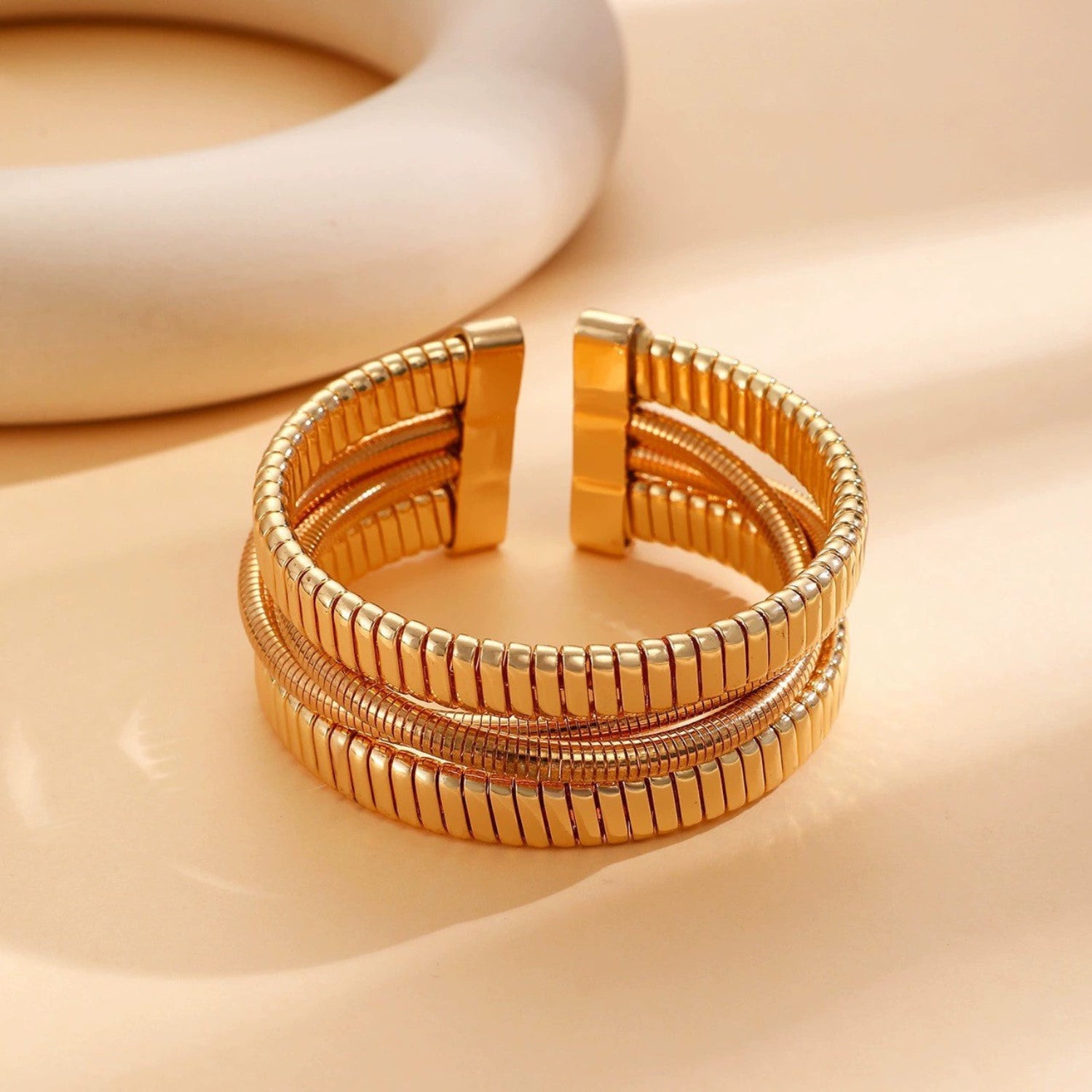 Just Lil Things Luxe Golden Coil Cuff Bracelet JLTB0978