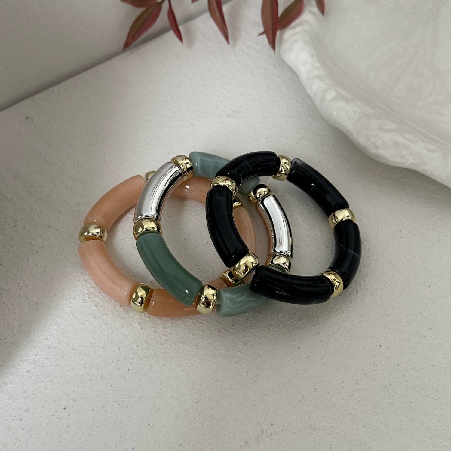 Just Lil Things Opal Luxe Resin Bracelet Set JLTB0983 (Pack of 3)