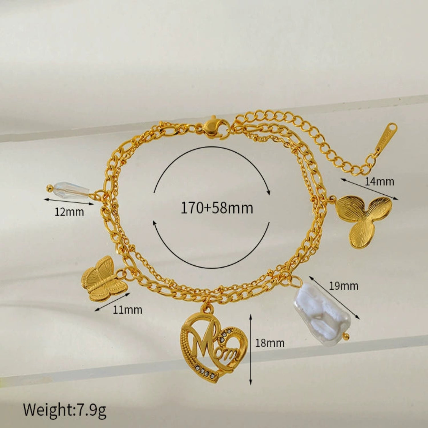 Layered "Mom" Charm Bracelet JLTB0997