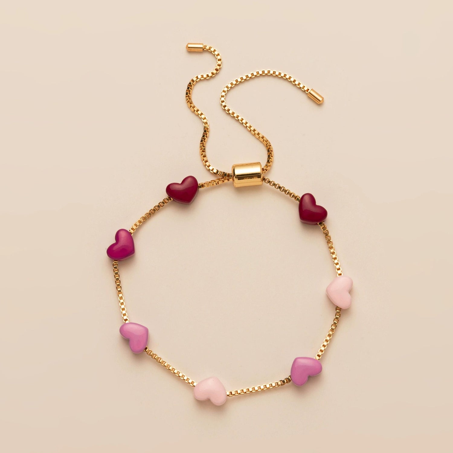 Pink Ombre Heart Bolo Bracelet JLTB1001