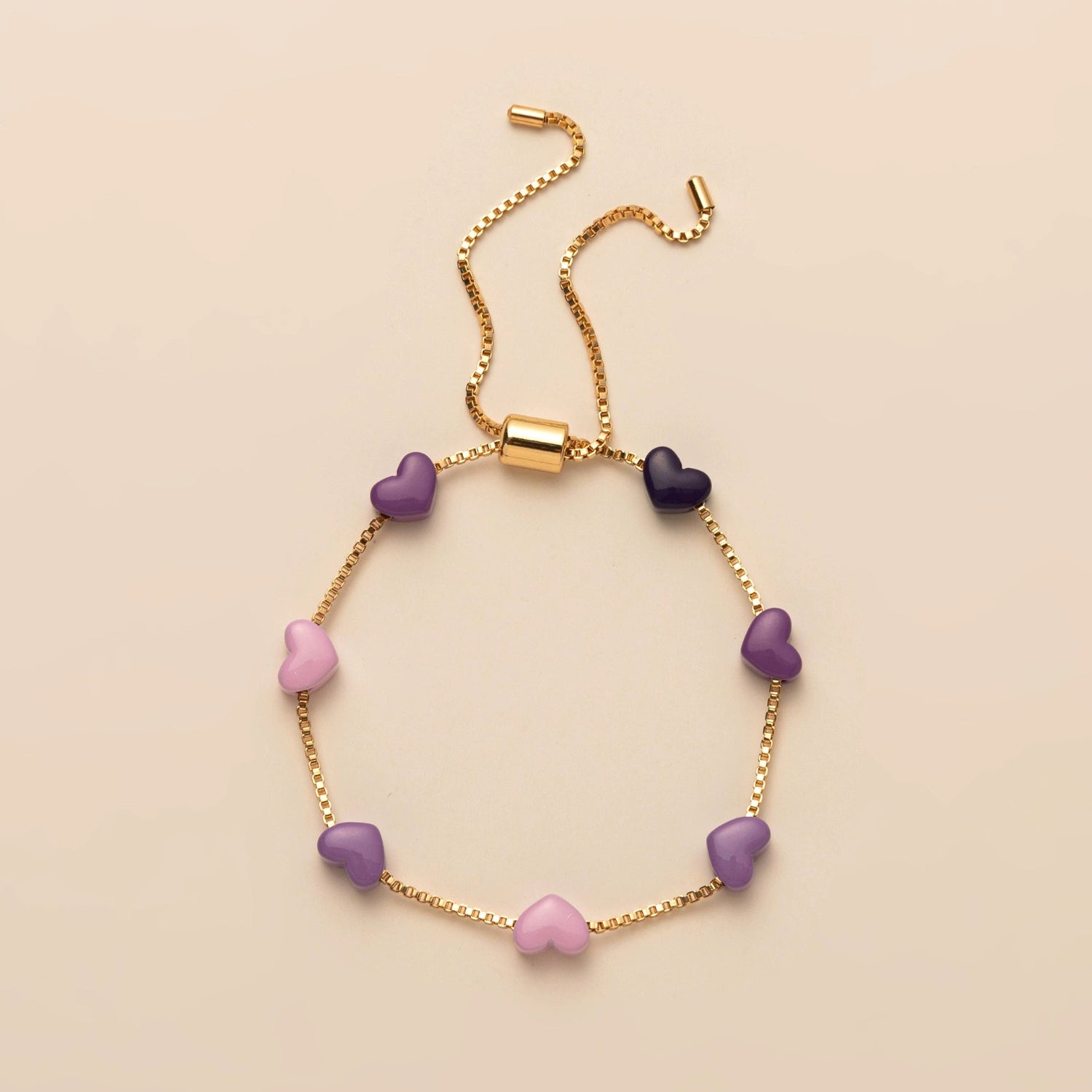 Purple Ombre Heart Bolo Bracelet JLTB1002