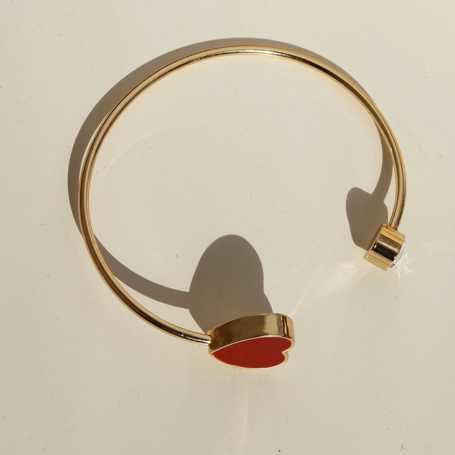 Gold Dual Heart Open Bangle JLTB1004