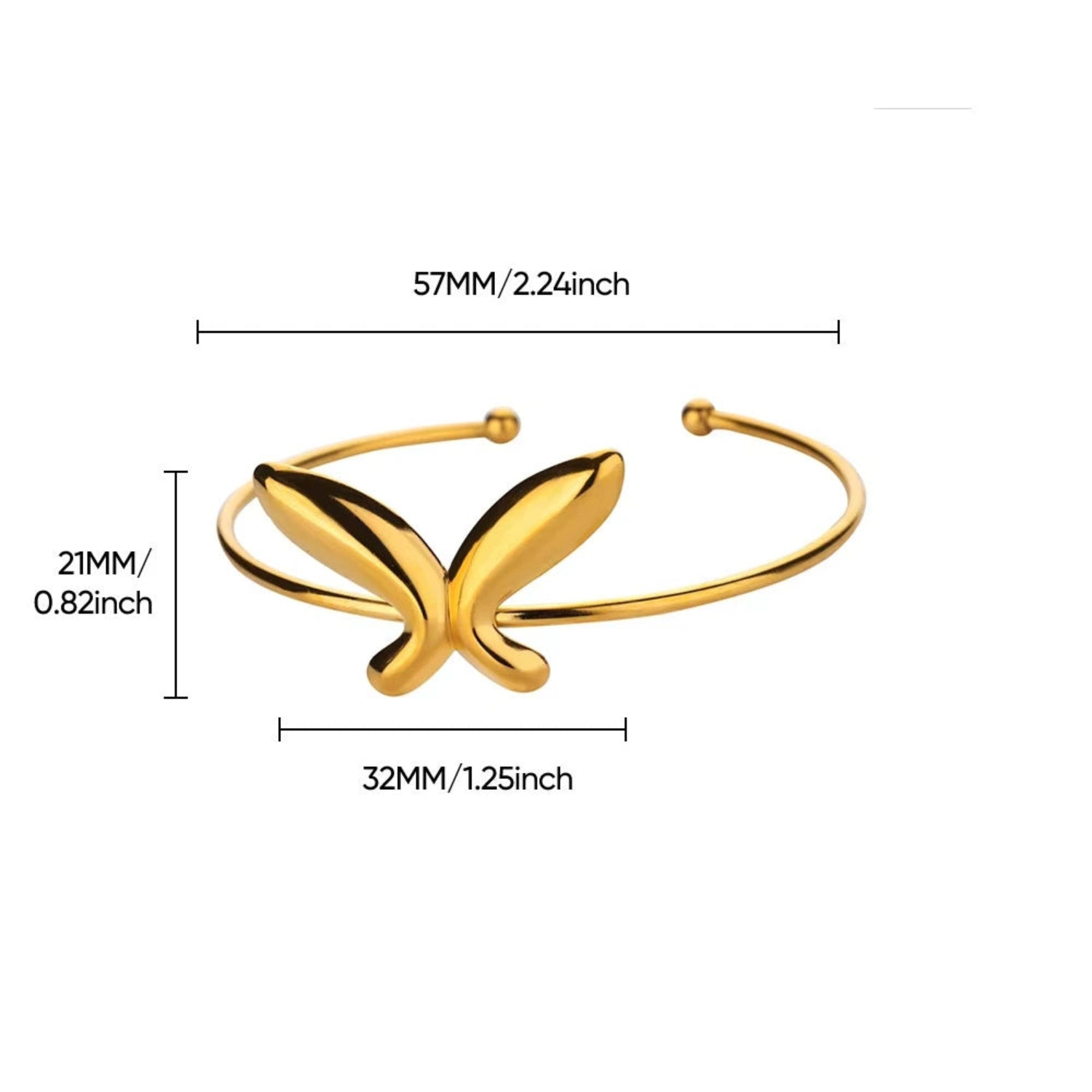 Elegant Gold Butterfly Cuff Bracelet JLTB1006