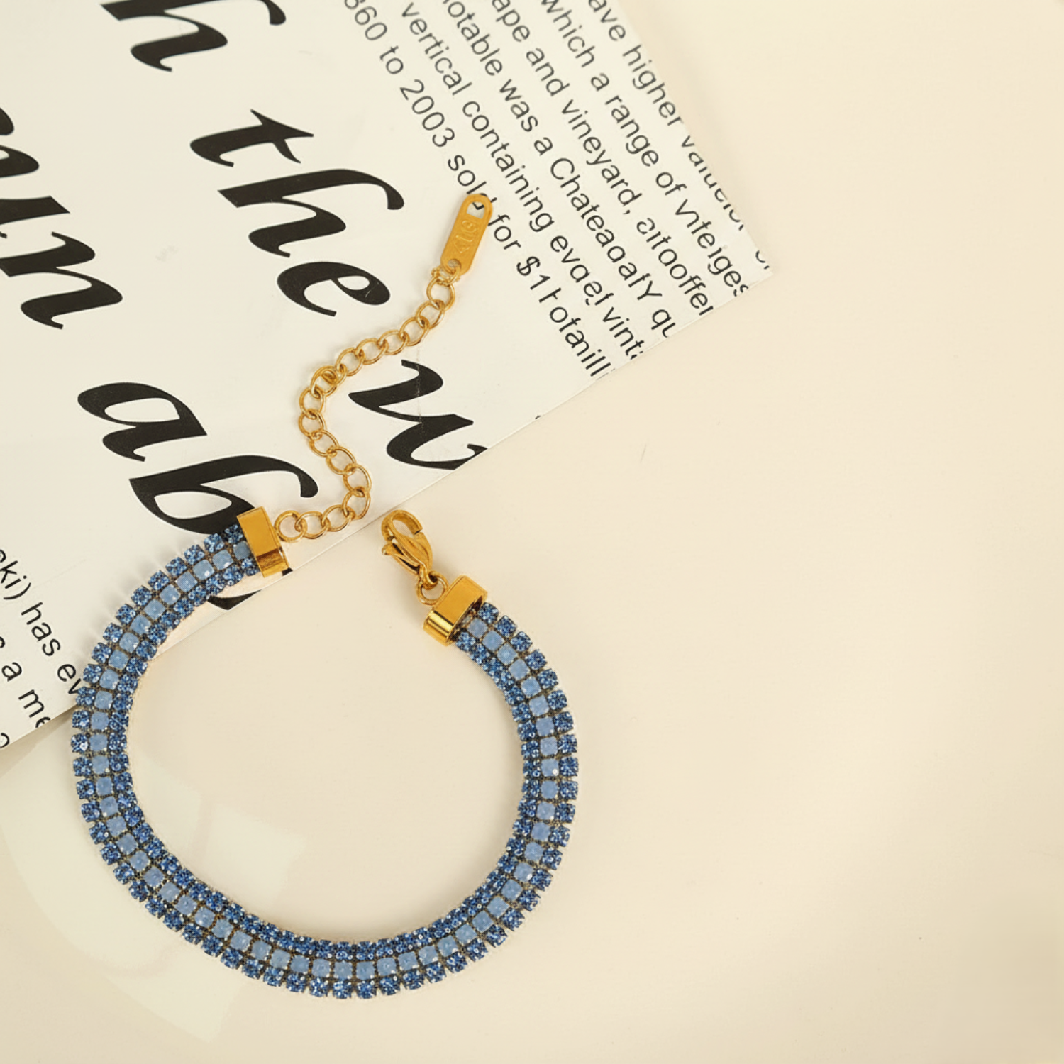 Triple Row Blue Crystal Bracelet JLTB1020