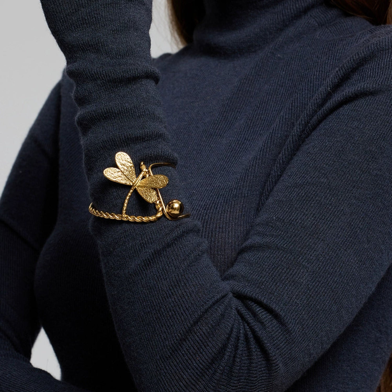 Gold Dragonfly Twisted Cuff Bangle JLTB1021