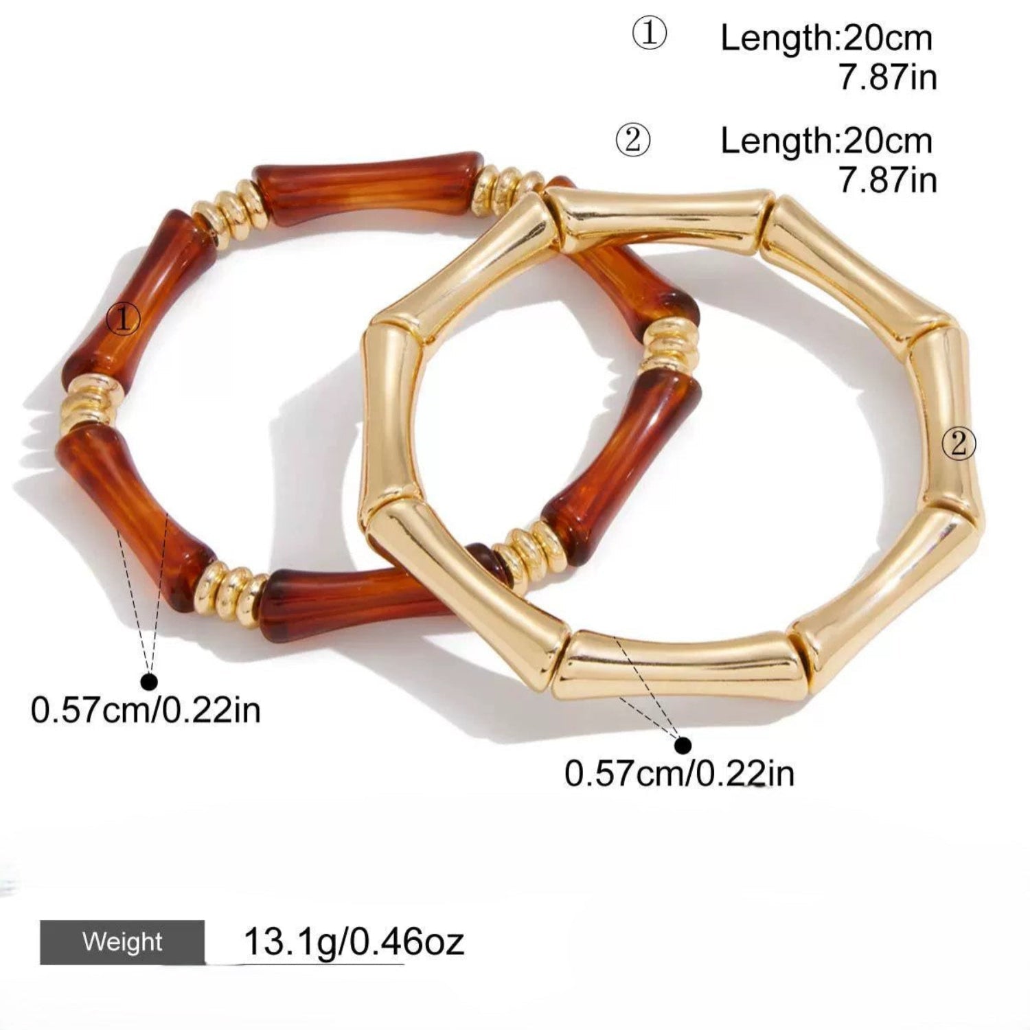 Golden Bamboo Resin Bracelet Set JLTB1022 (Pack of 2)