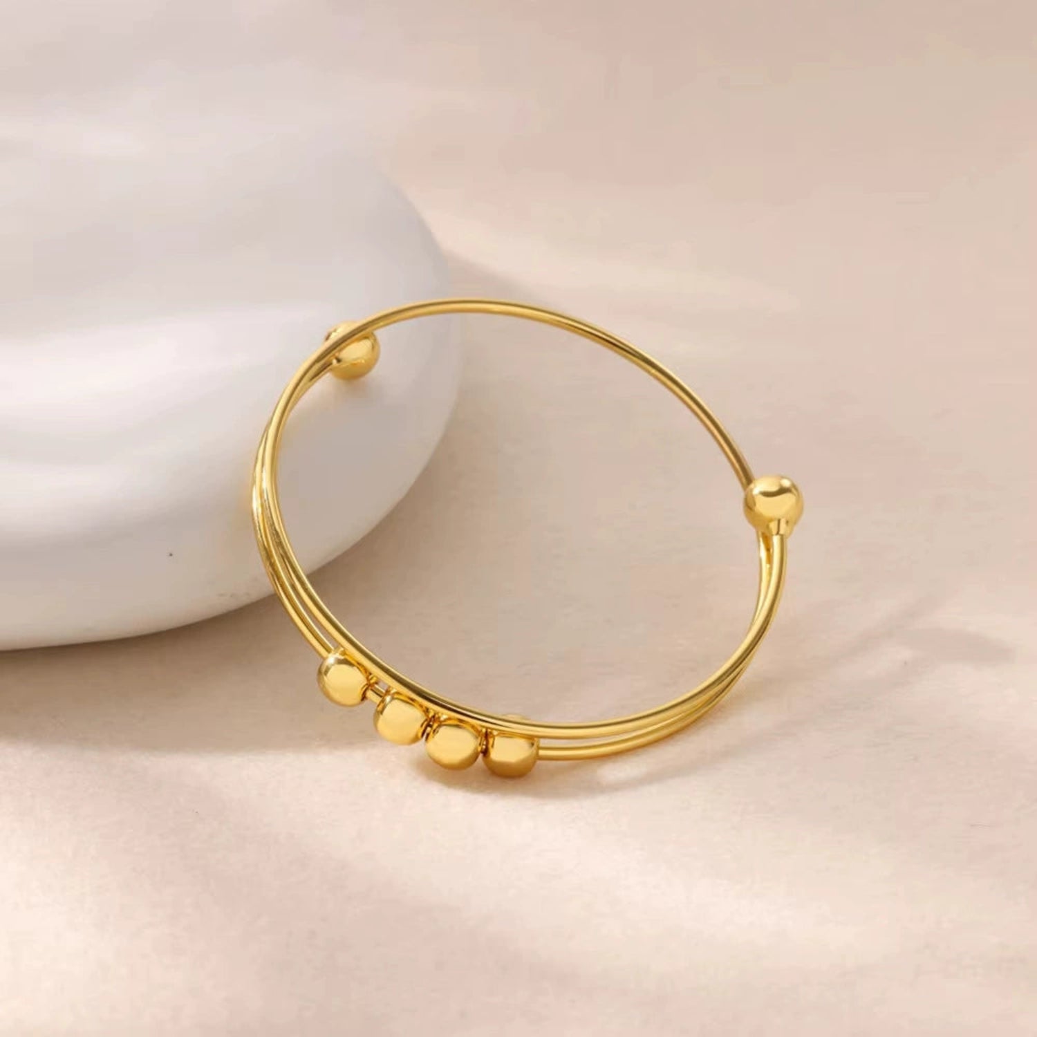 Minimalist Gold Bead Coil Bracelet JLTB1025