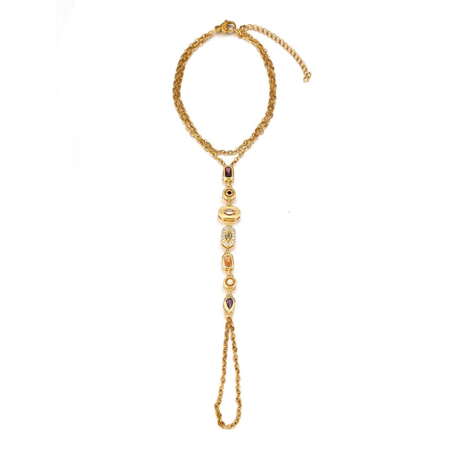 Rainbow Stone Vertical Slave Bracelet JLTB1033