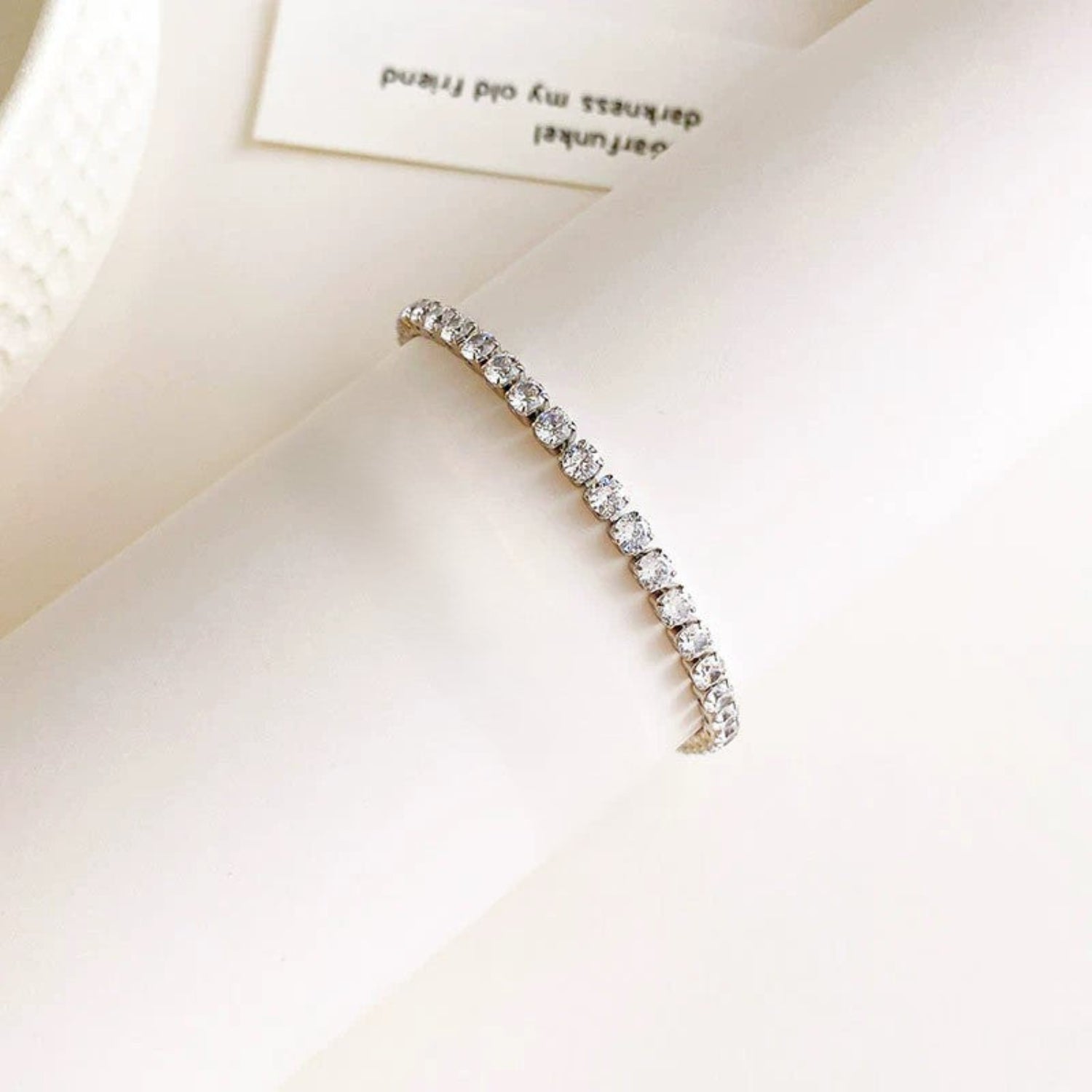 Silver Bezel Solitaire Tennis Bracelet JLTB1064
