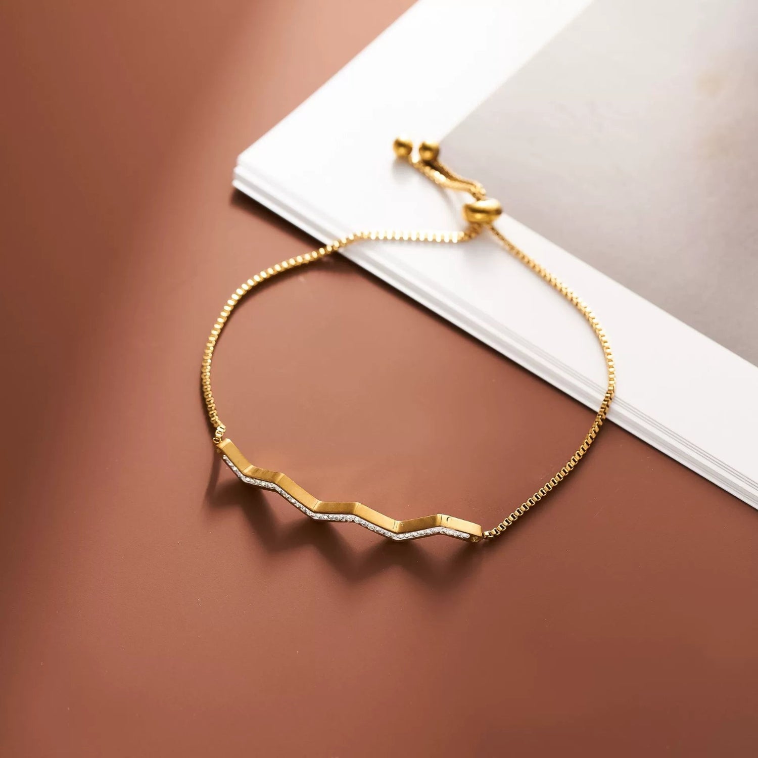 Zigzag Crystal Bolo Bracelet JLTB1069