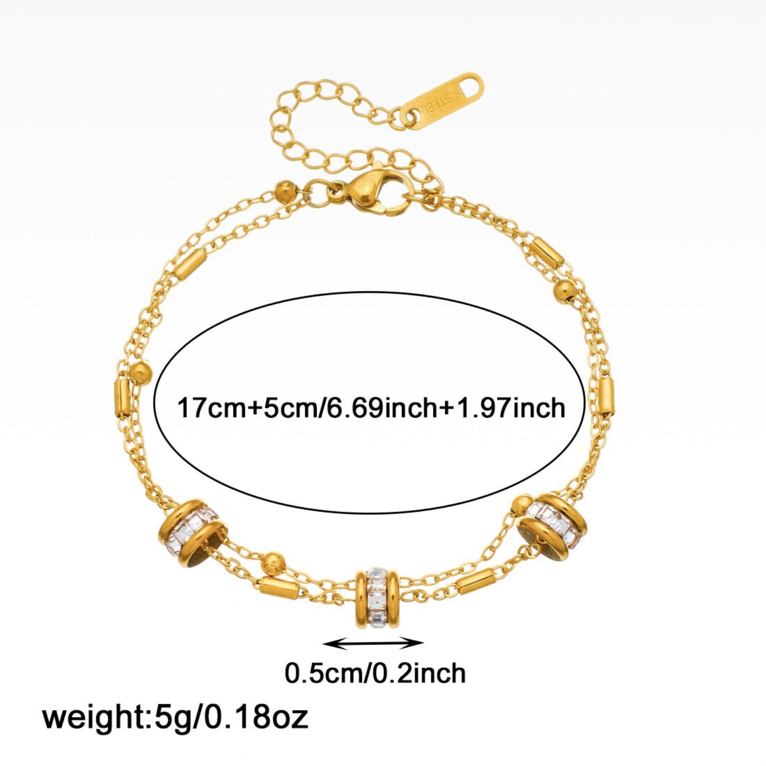 Gold Layered Crystal Bead Bracelet JLTB1072