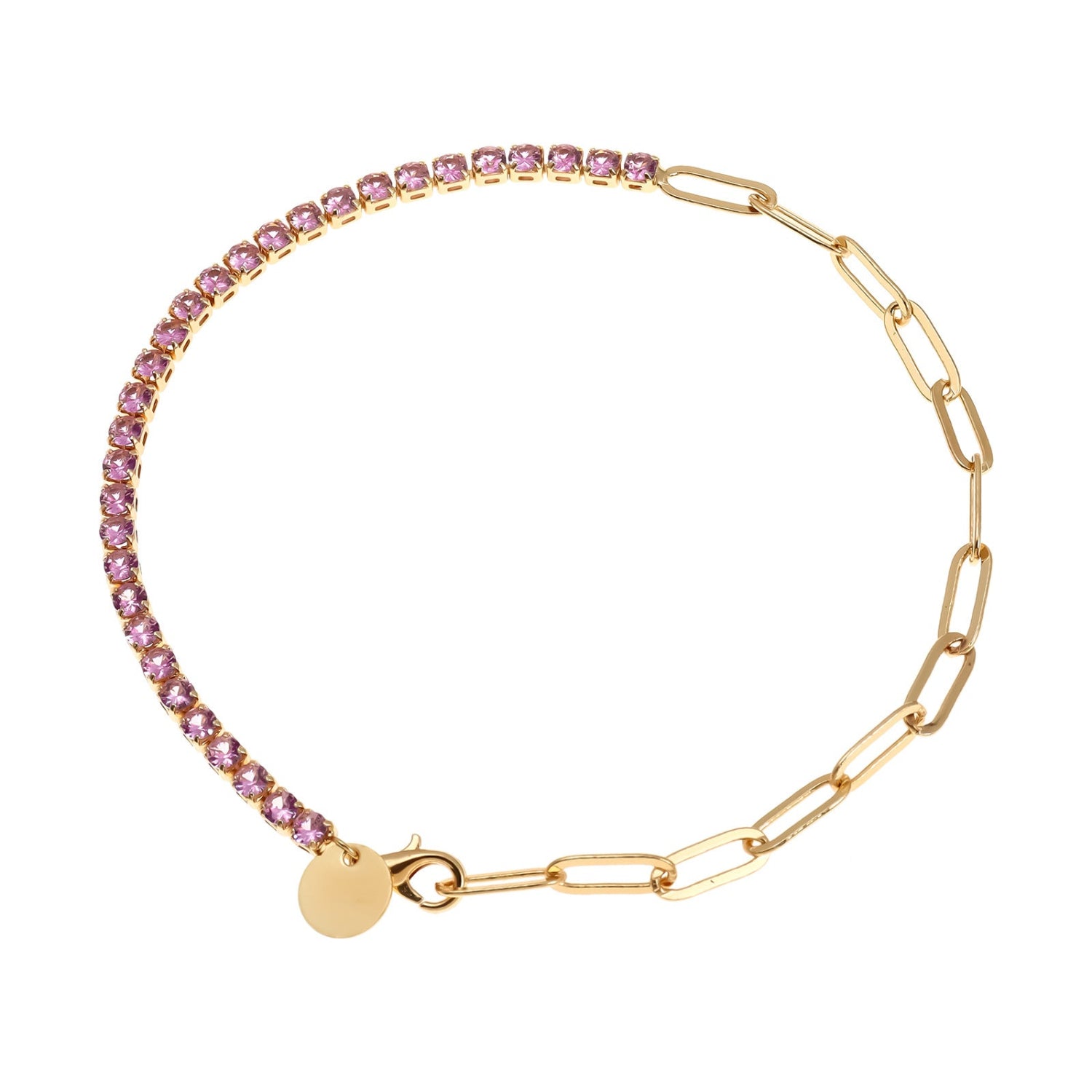 Rose Gold Pink Crystal Bracelet JLTB1076