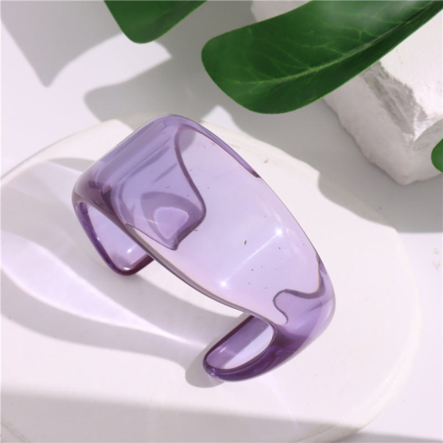 Purple Transparent Acrylic Cuff Bracelet JLTB1092