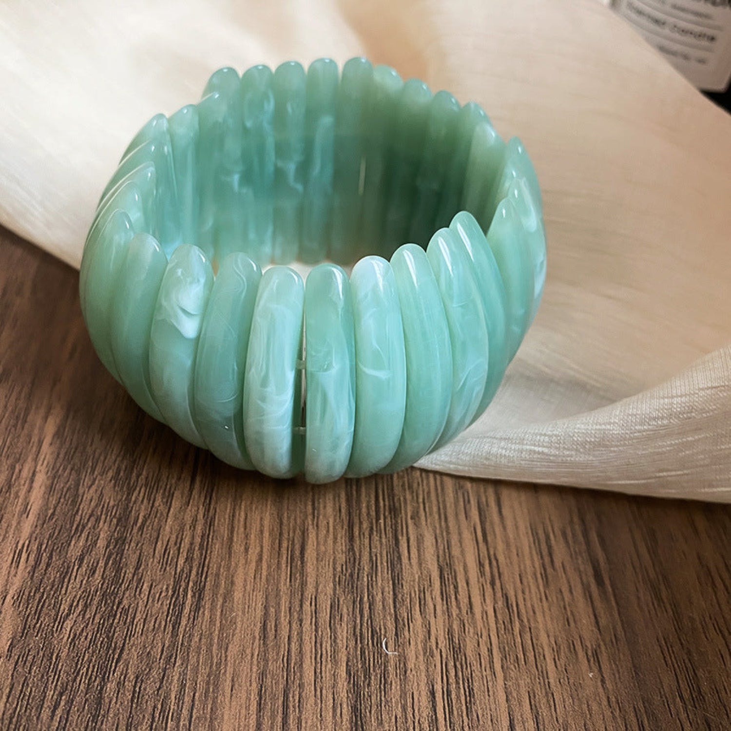 Mint Green Resin Stretch Bracelet JLTB1122