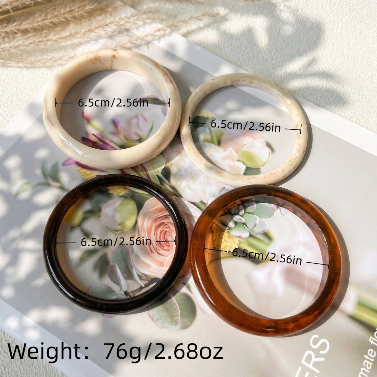 Classic Ivory & Tortoise Resin Bangle Set JLTB1126