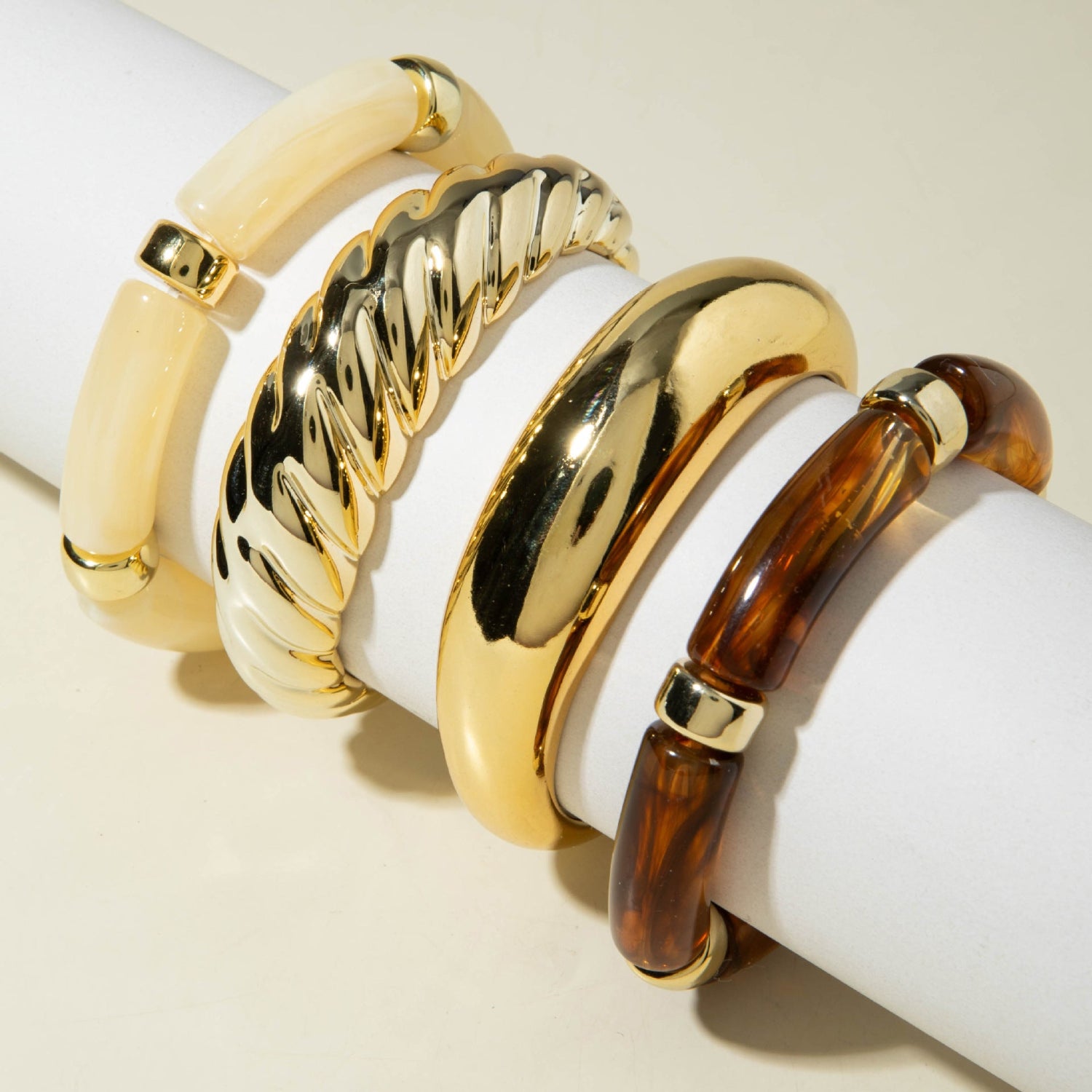 Graceful Gold & Tortoise Bangle Set JLTB1127