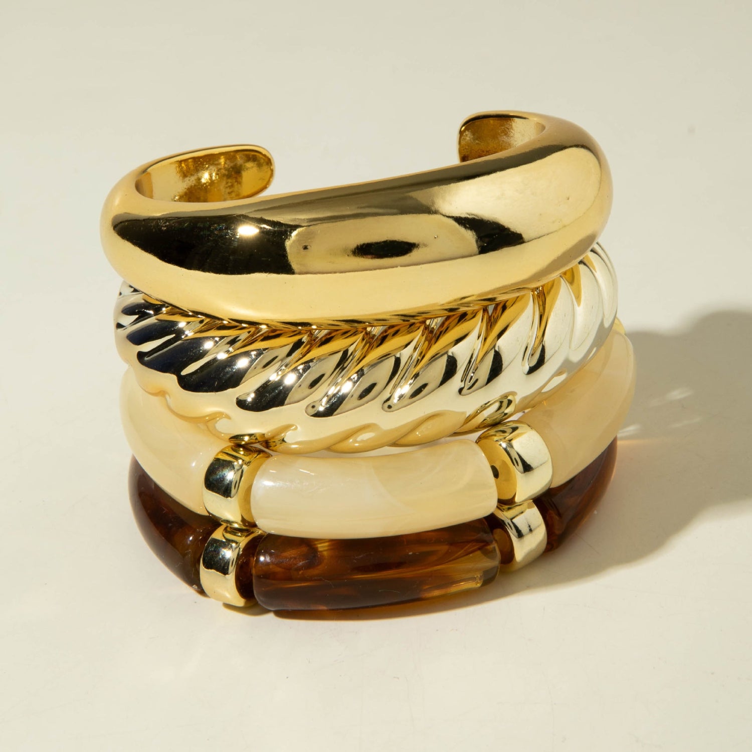 Graceful Gold & Tortoise Bangle Set JLTB1127