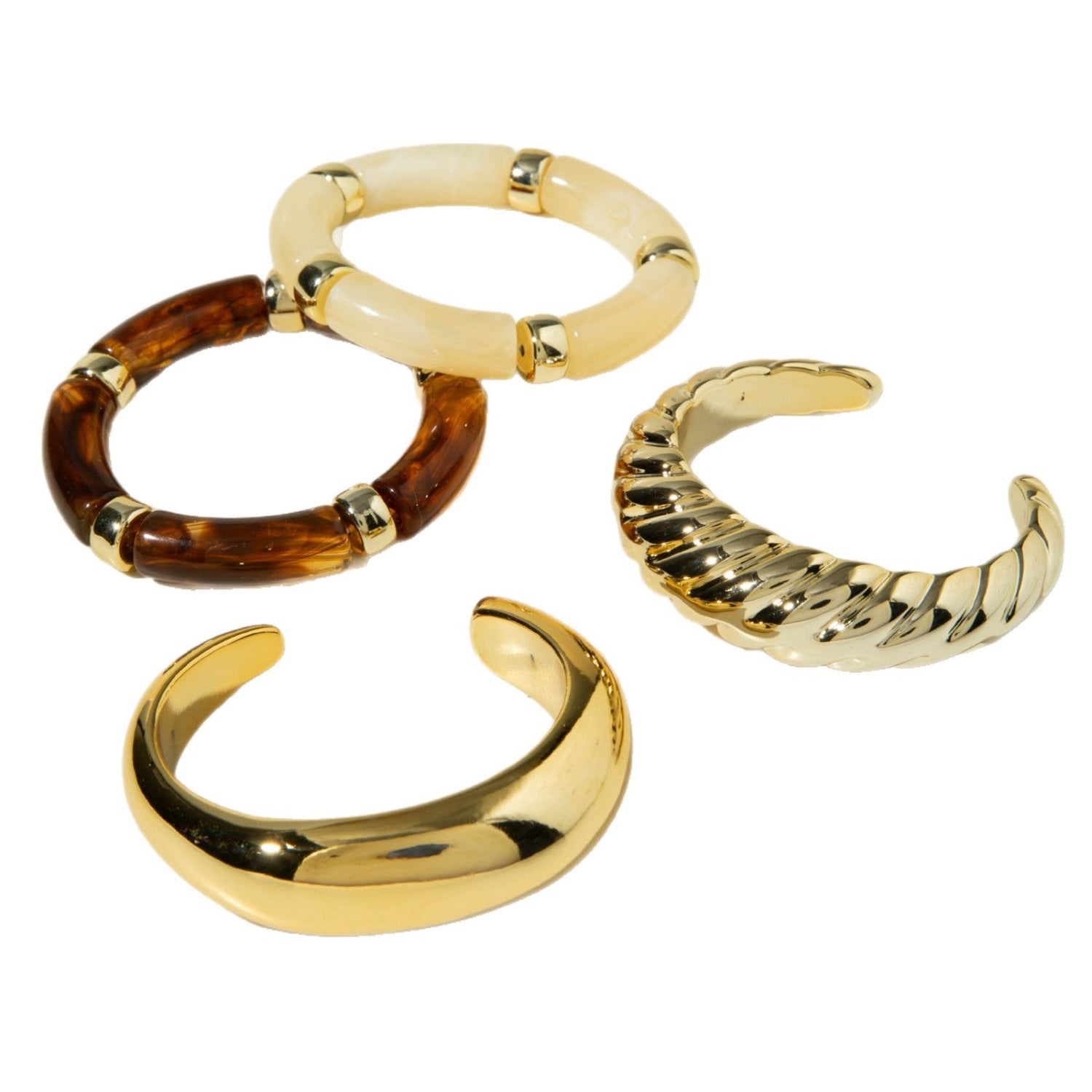 Graceful Gold & Tortoise Bangle Set JLTB1127