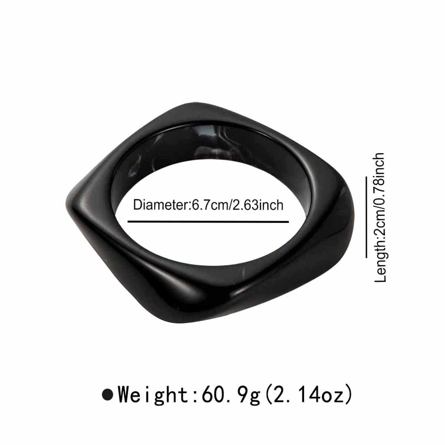 Classic Black Geometric Resin Bracelet JLTB1128