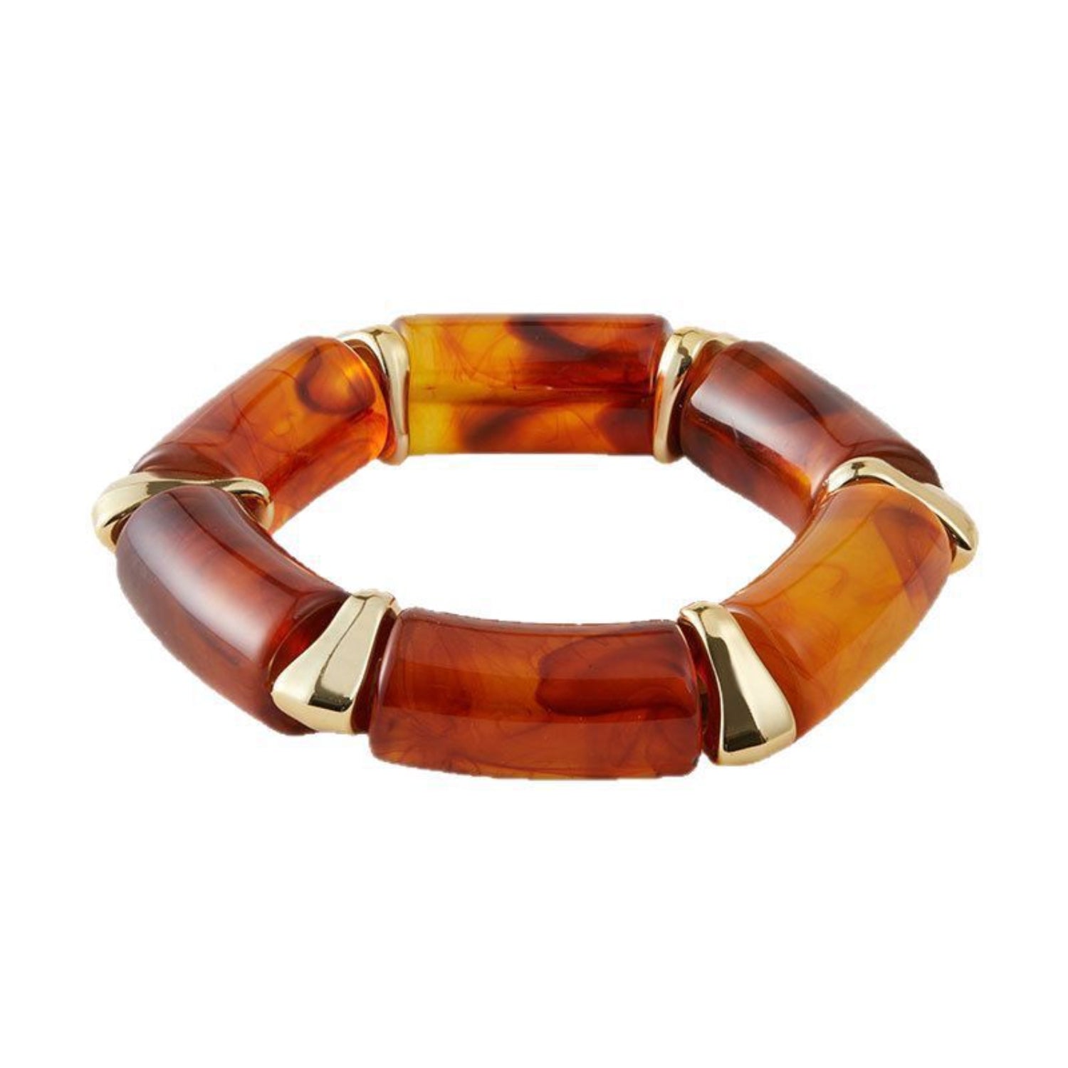 Amber Tortoise Resin Stretch Bracelet JLTB1129