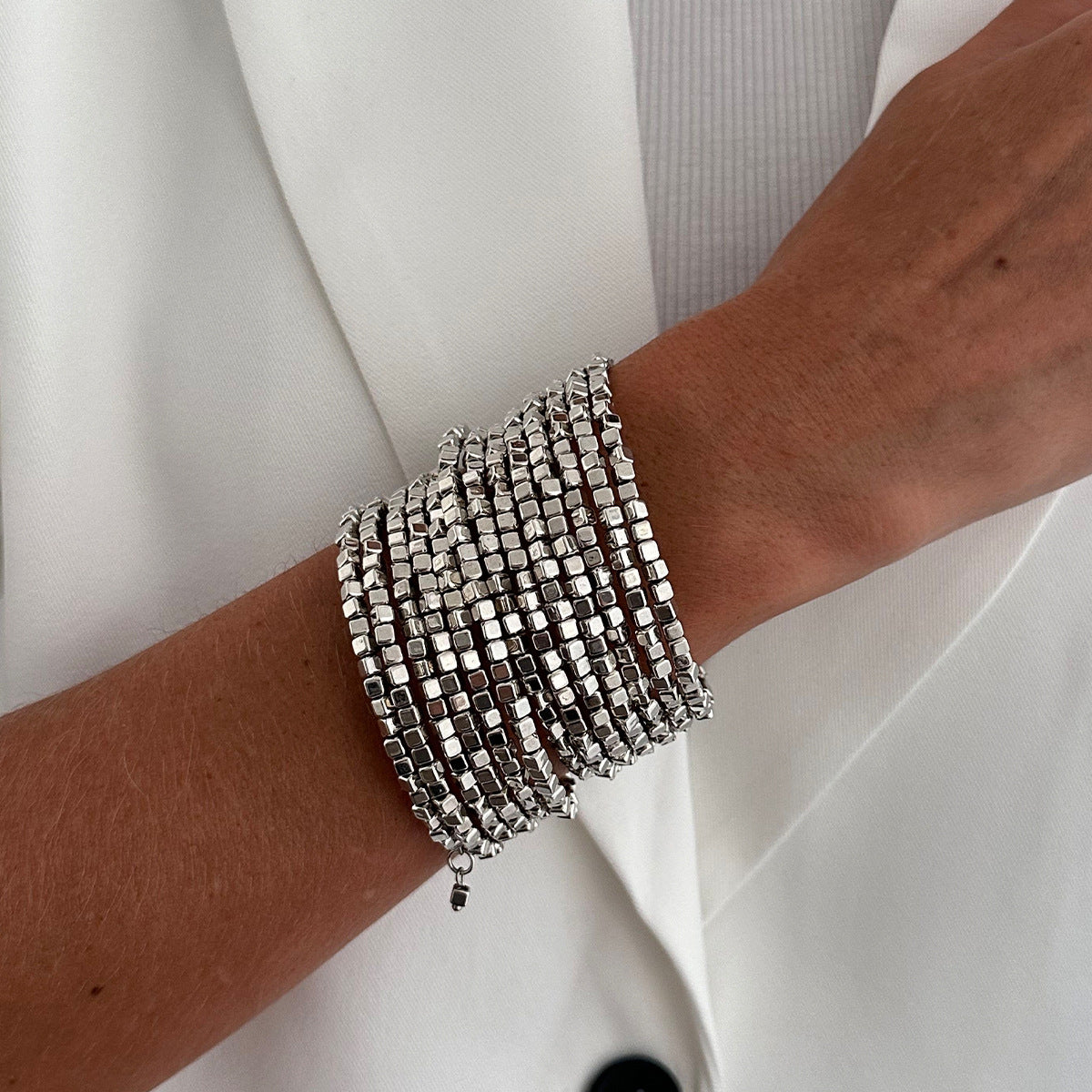 Elegant Silver Stack Bracelet JLTB1140