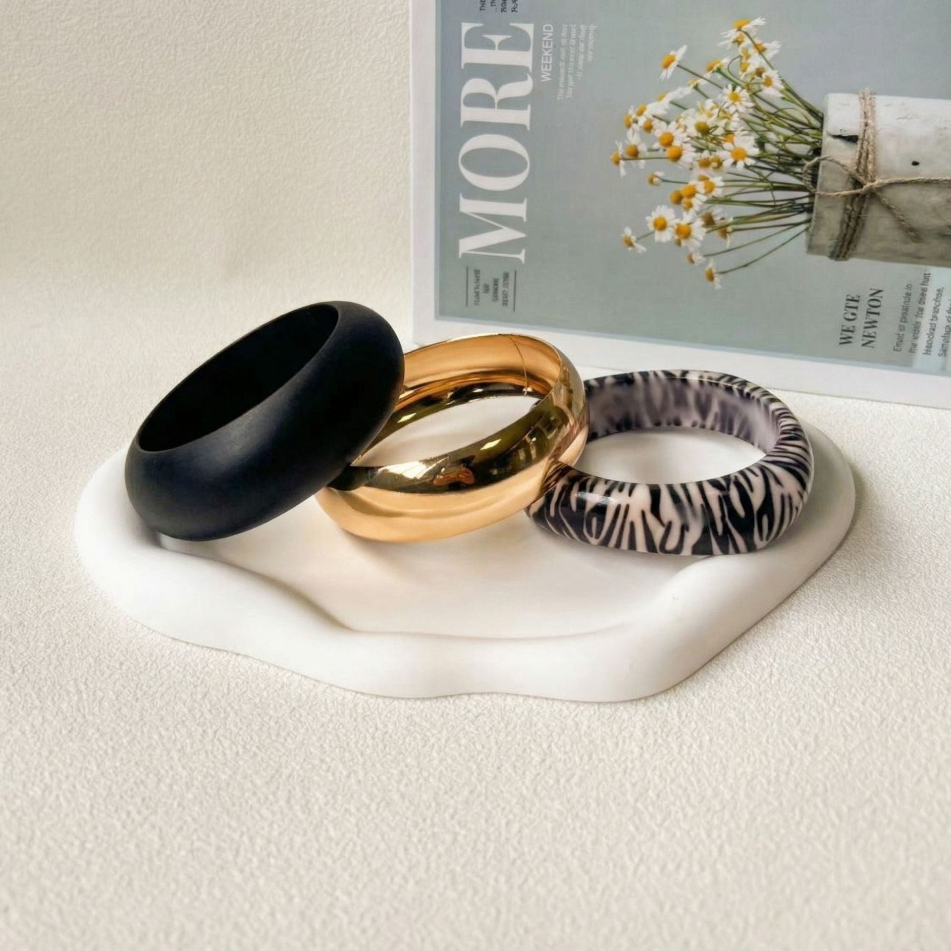 Black Gold Zebra Bangle Set JLTB1142