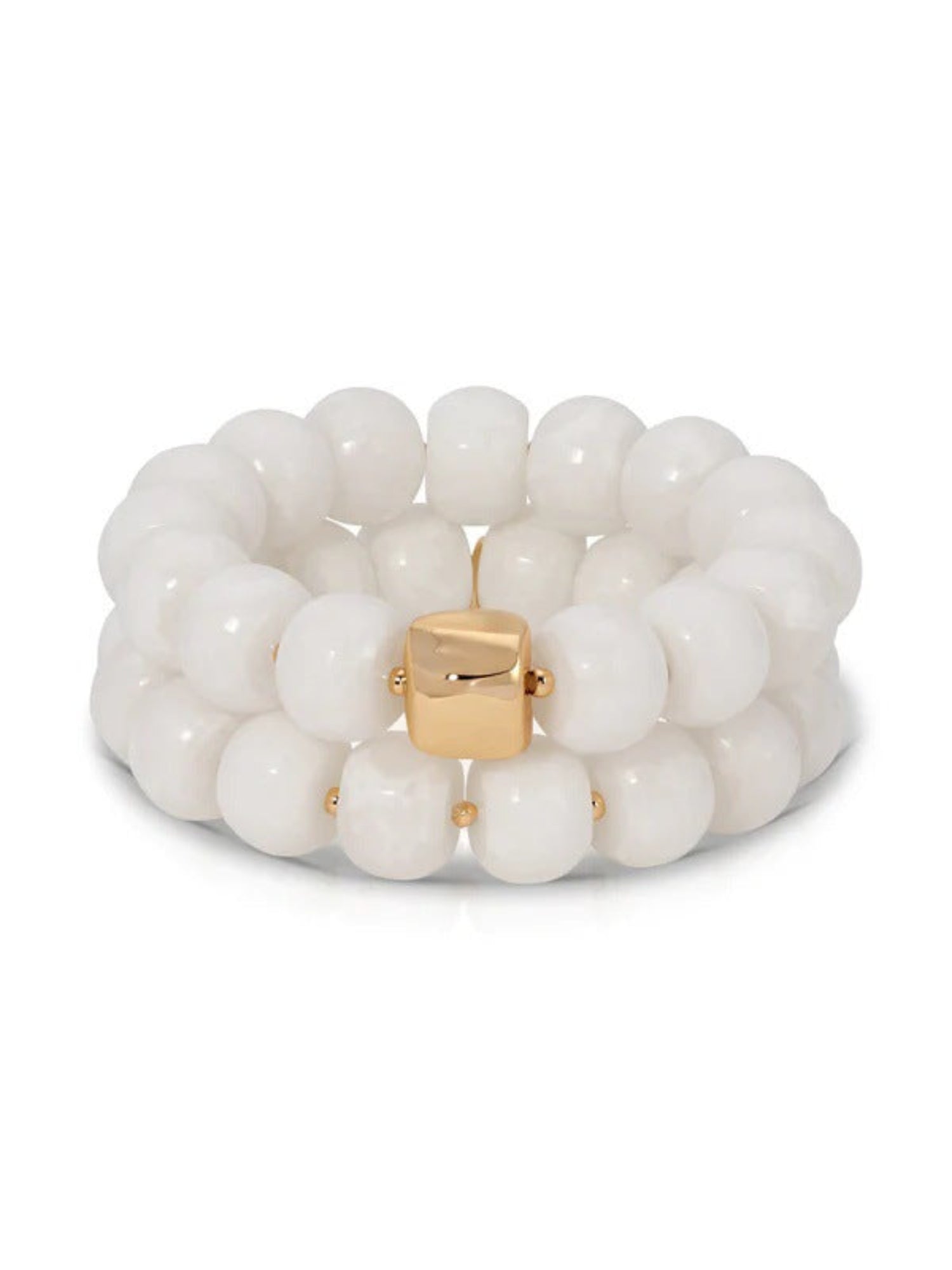 White Chunky Gold Beaded Bracelet JLTB1161