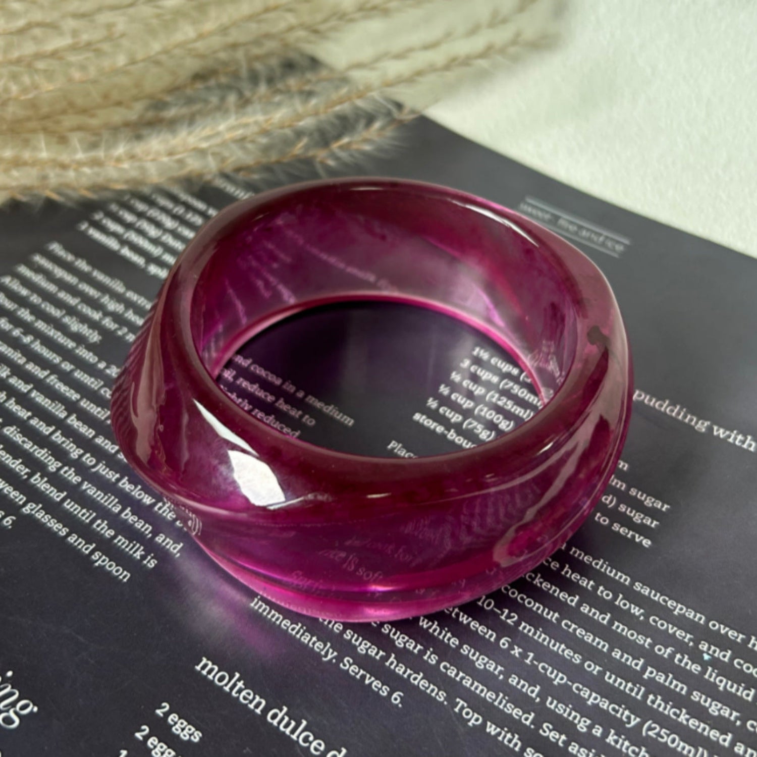 Purple Chunky Curved Bangle Set Of 3 JLTB1174