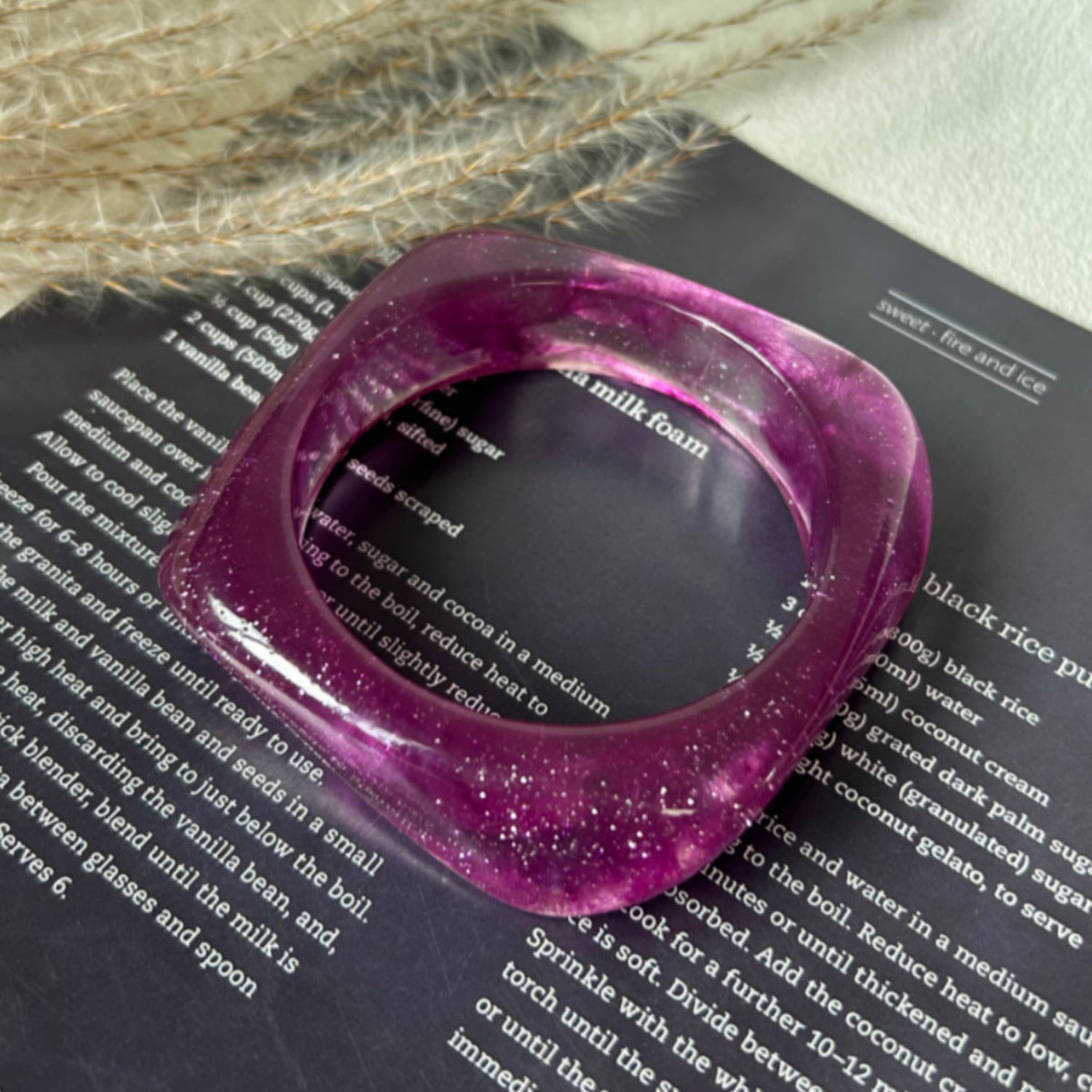 Purple Chunky Curved Bangle Set Of 3 JLTB1174