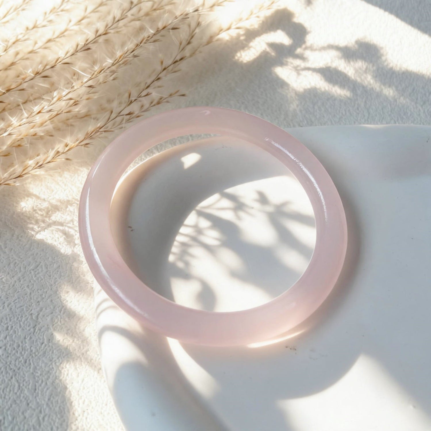 Baby Pink Minimalist Round Resin Bangle JLTB1177