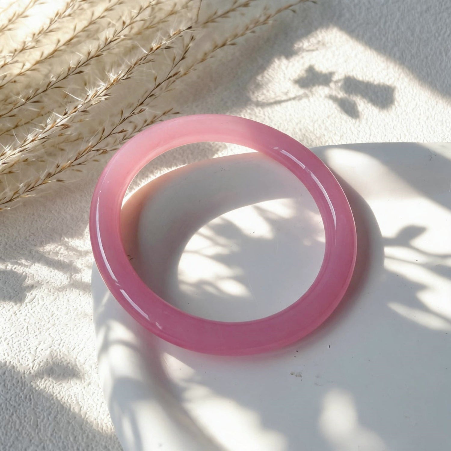 Pink Minimalist Round Resin Bangle JLTB1179