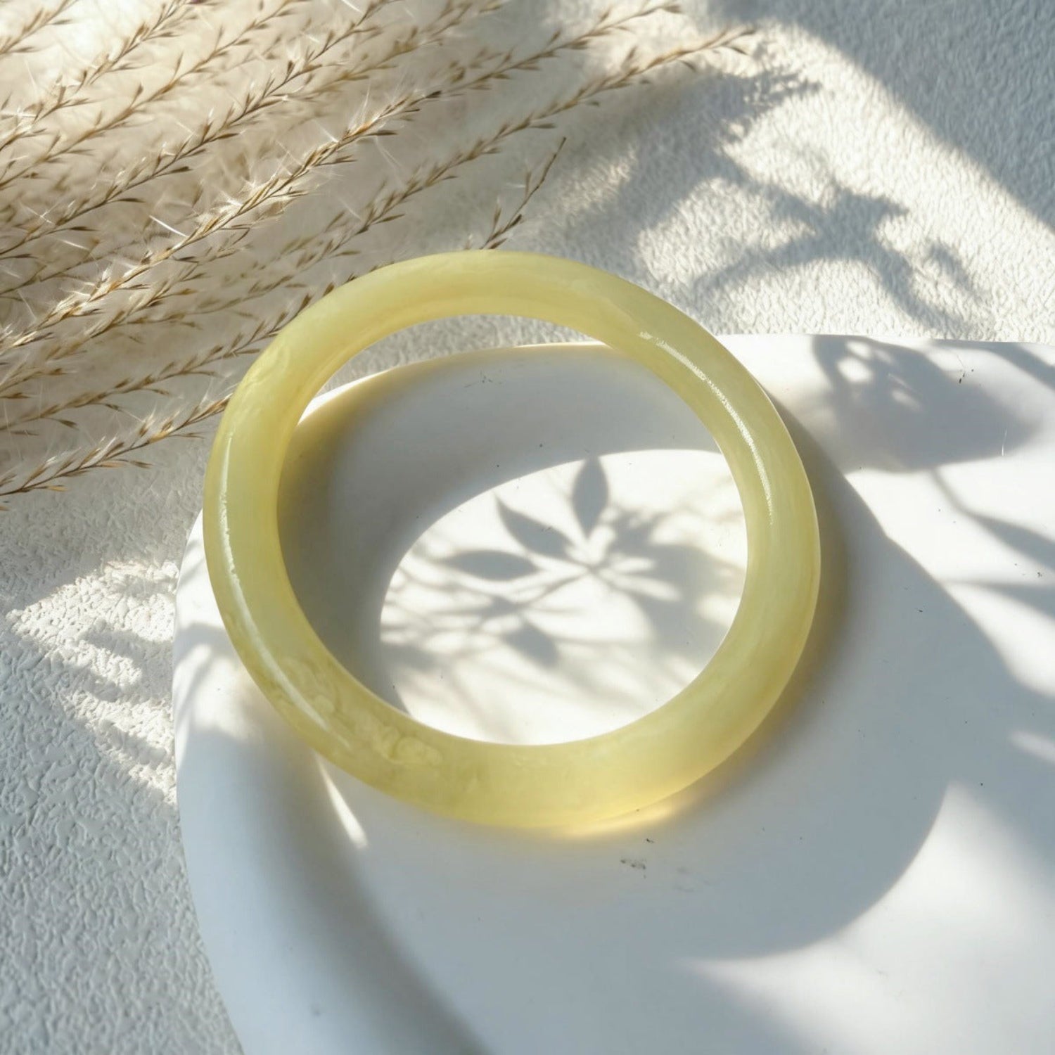 Yellow Minimalist Round Resin Bangle JLTB1181