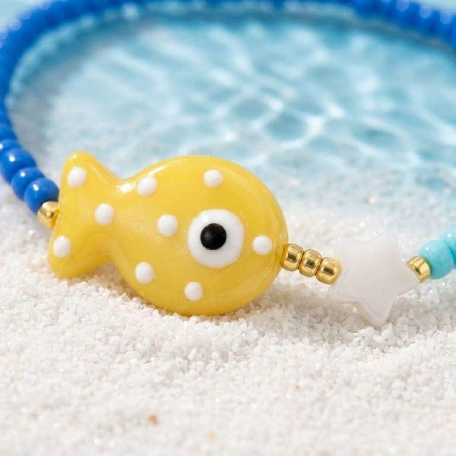 Blue Fish Beaded Beach Bracelet JLTB1184