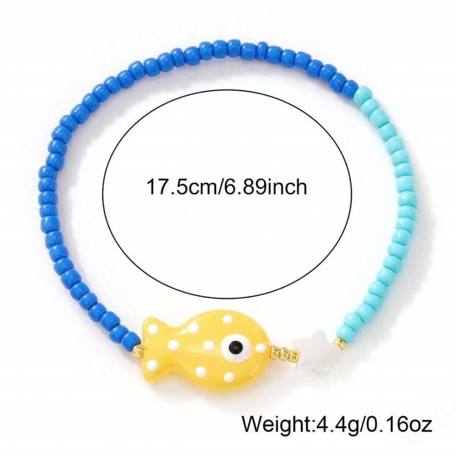 Blue Fish Beaded Beach Bracelet JLTB1184