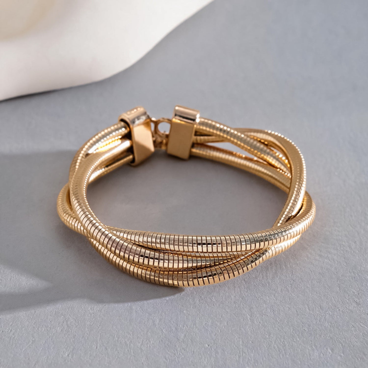 Gold Amber Oval Bracelet Set Of 3 JLTB1190