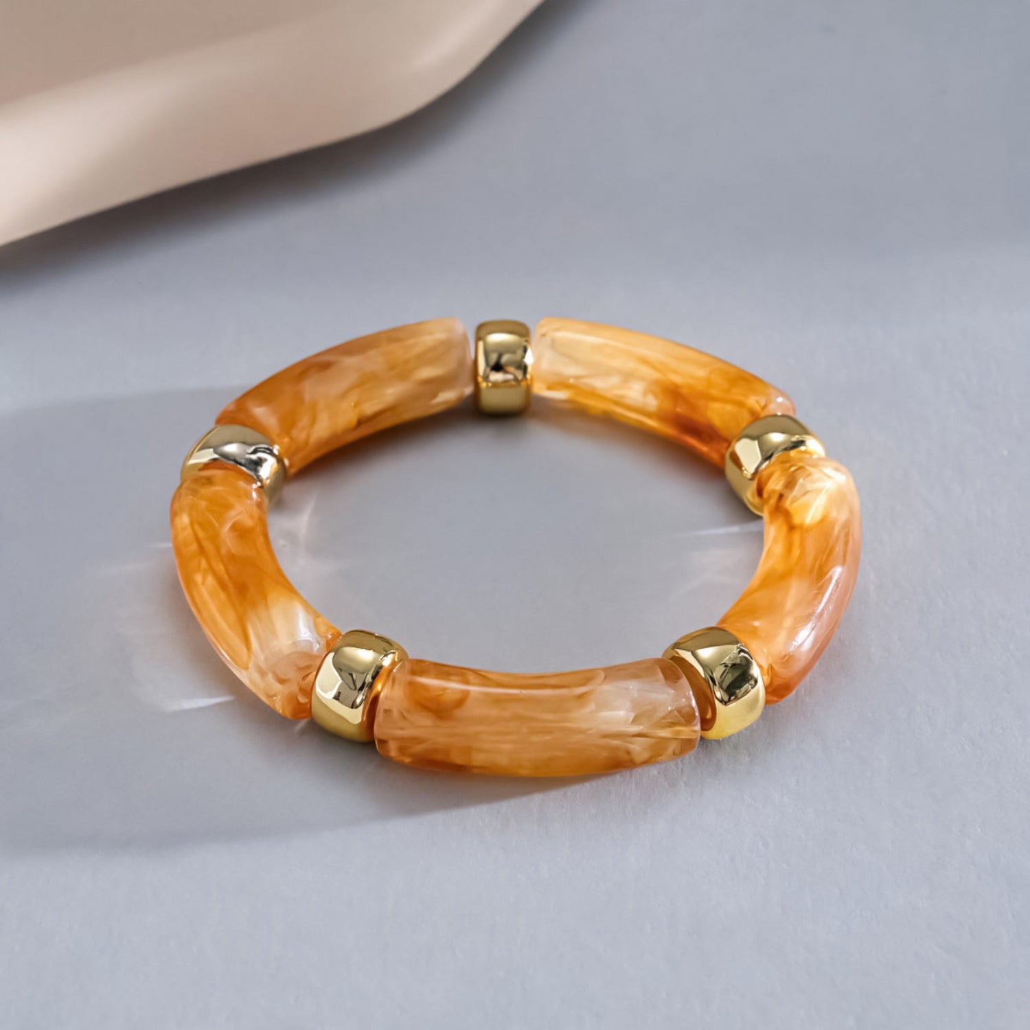 Gold Amber Oval Bracelet Set Of 3 JLTB1190