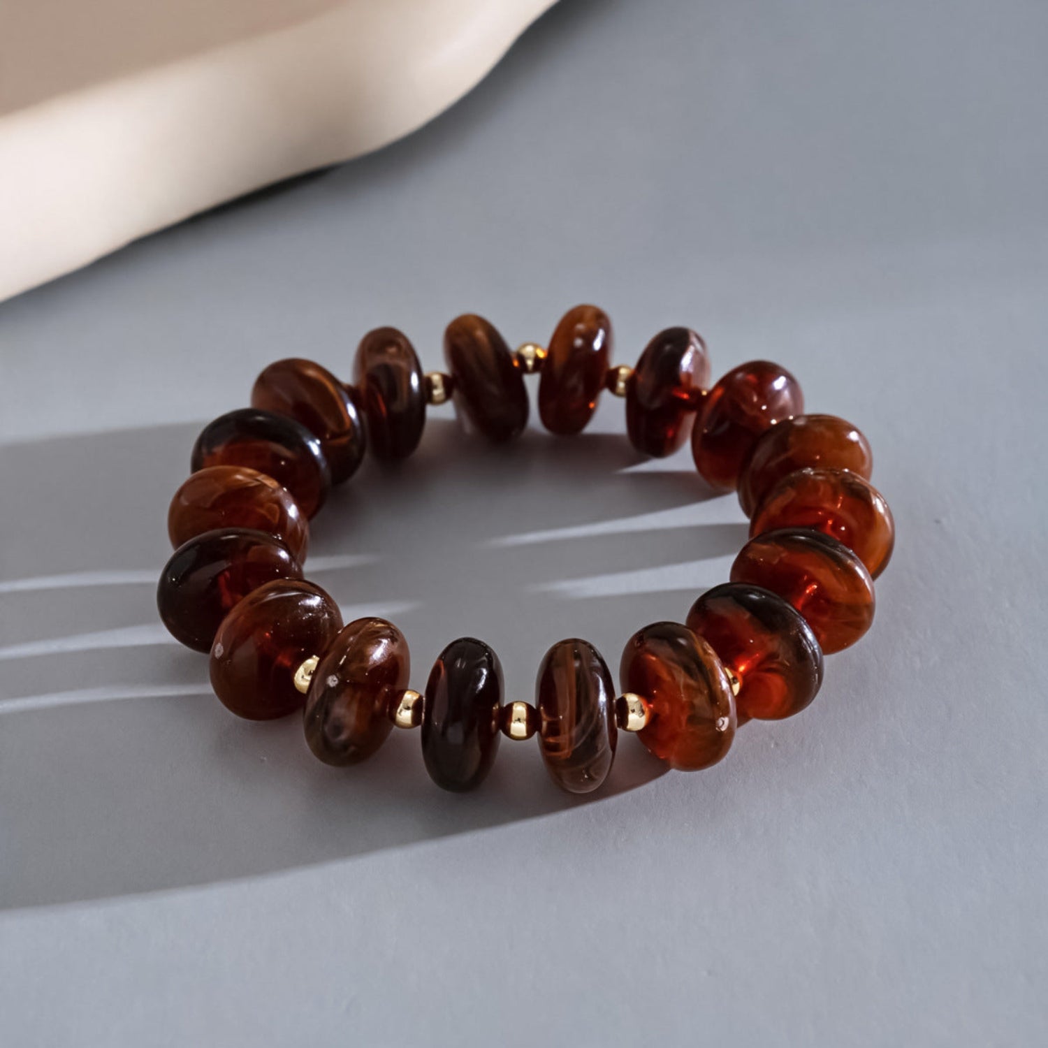 Gold Amber Oval Bracelet Set Of 3 JLTB1190