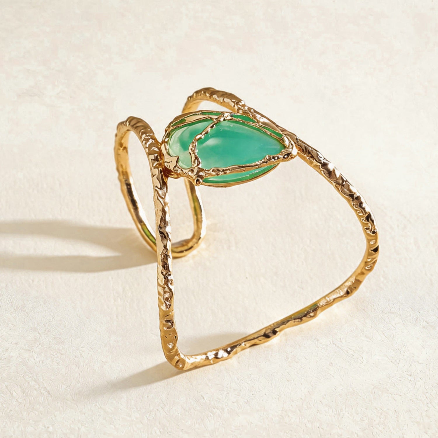 Gold Teardrop Boho Cuff Bracelet JLTB1191