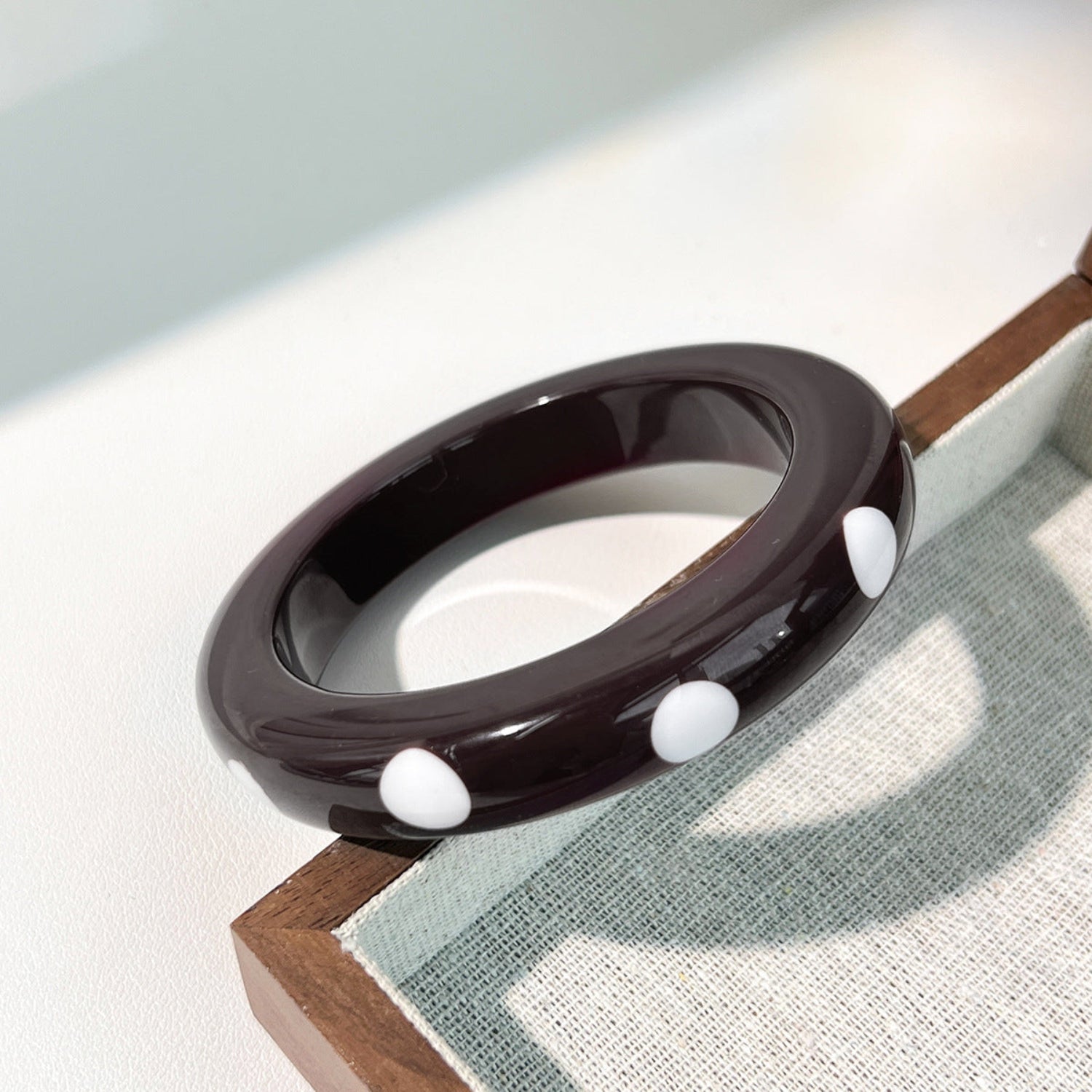 Brown Polka Round Retro Bangle JLTB1195