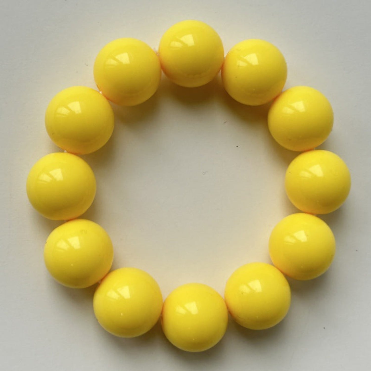Yellow Chunky Spherical Beaded Bracelet JLTB1198