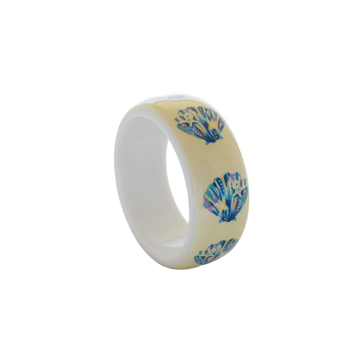 Blue Seashell Yellow Round Bangle JLTB1210