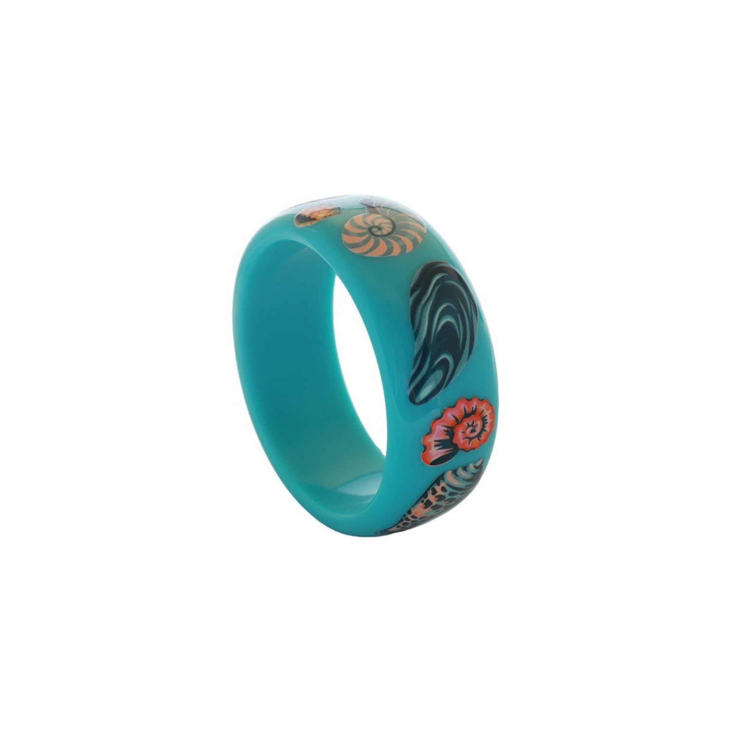 Turquoise Seashell Round Boho Bangle JLTB1211
