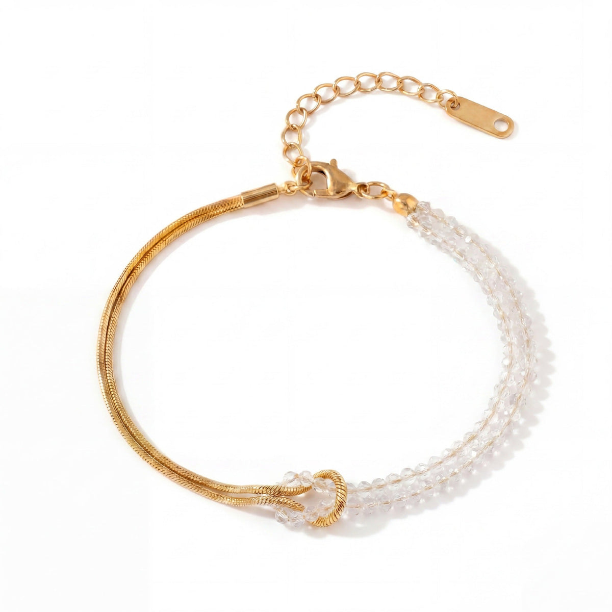 Gold Clear Knot Dainty Bracelet JLTB1215