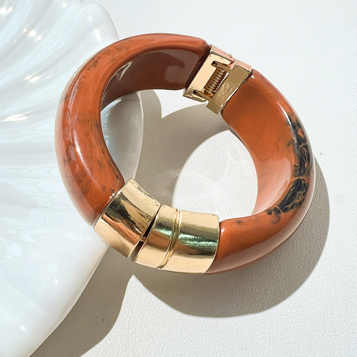 Orange Round Retro Cuff Bracelet JLTB1228
