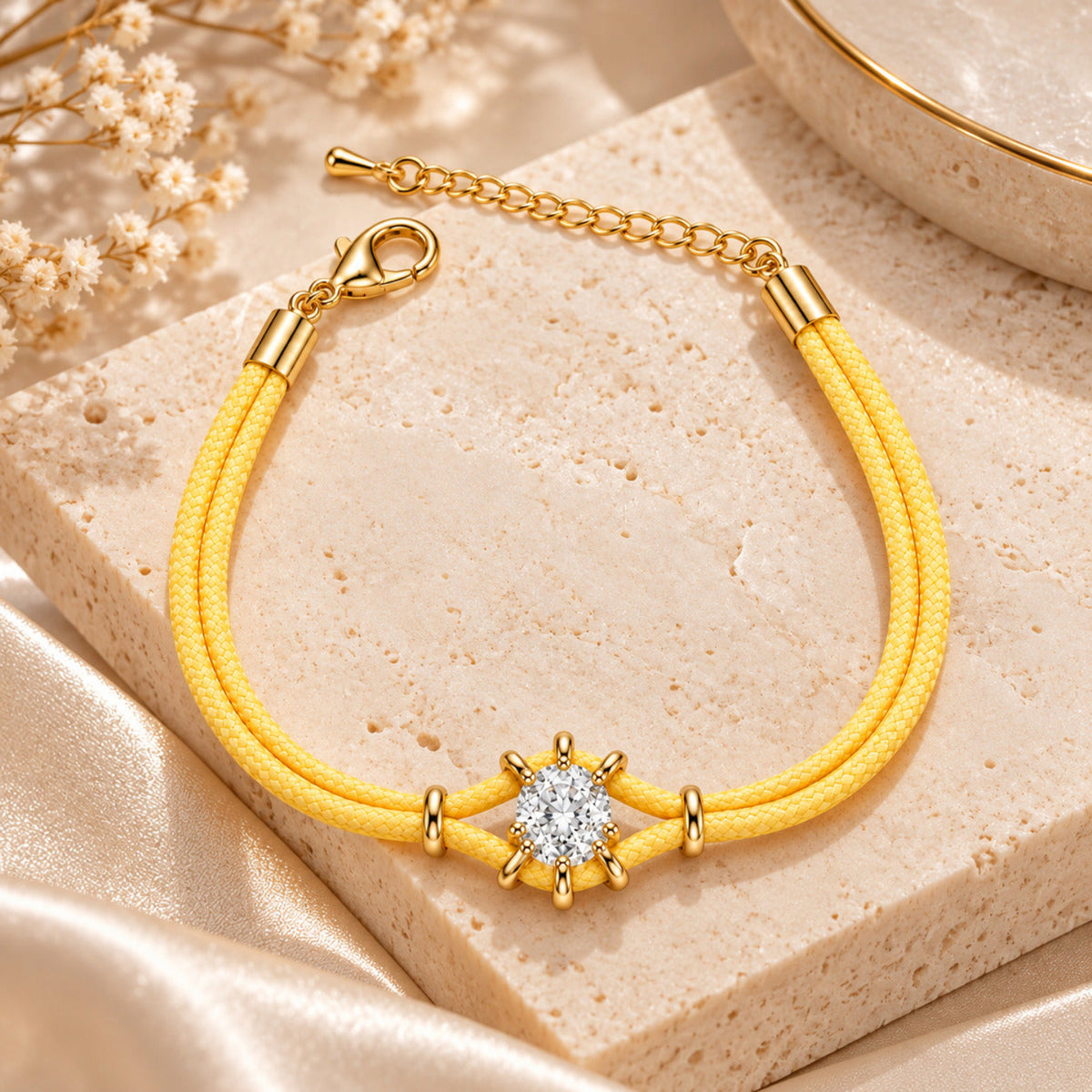 Gold Crystal Double-Cord Stack Bracelet JLTB1249