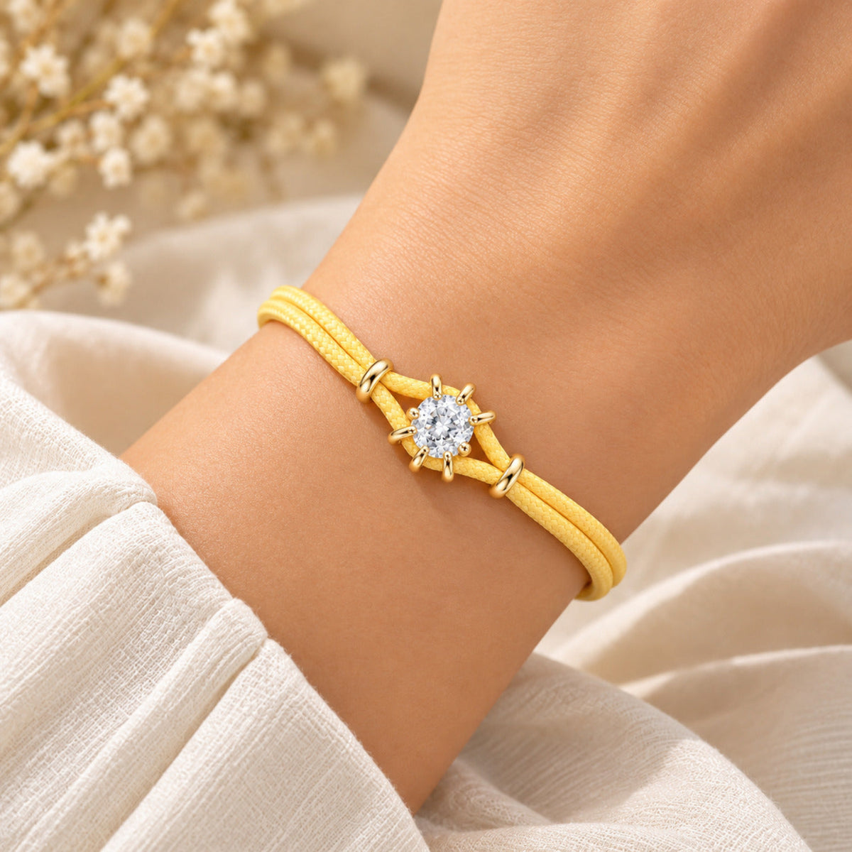 Gold Crystal Double-Cord Stack Bracelet JLTB1249