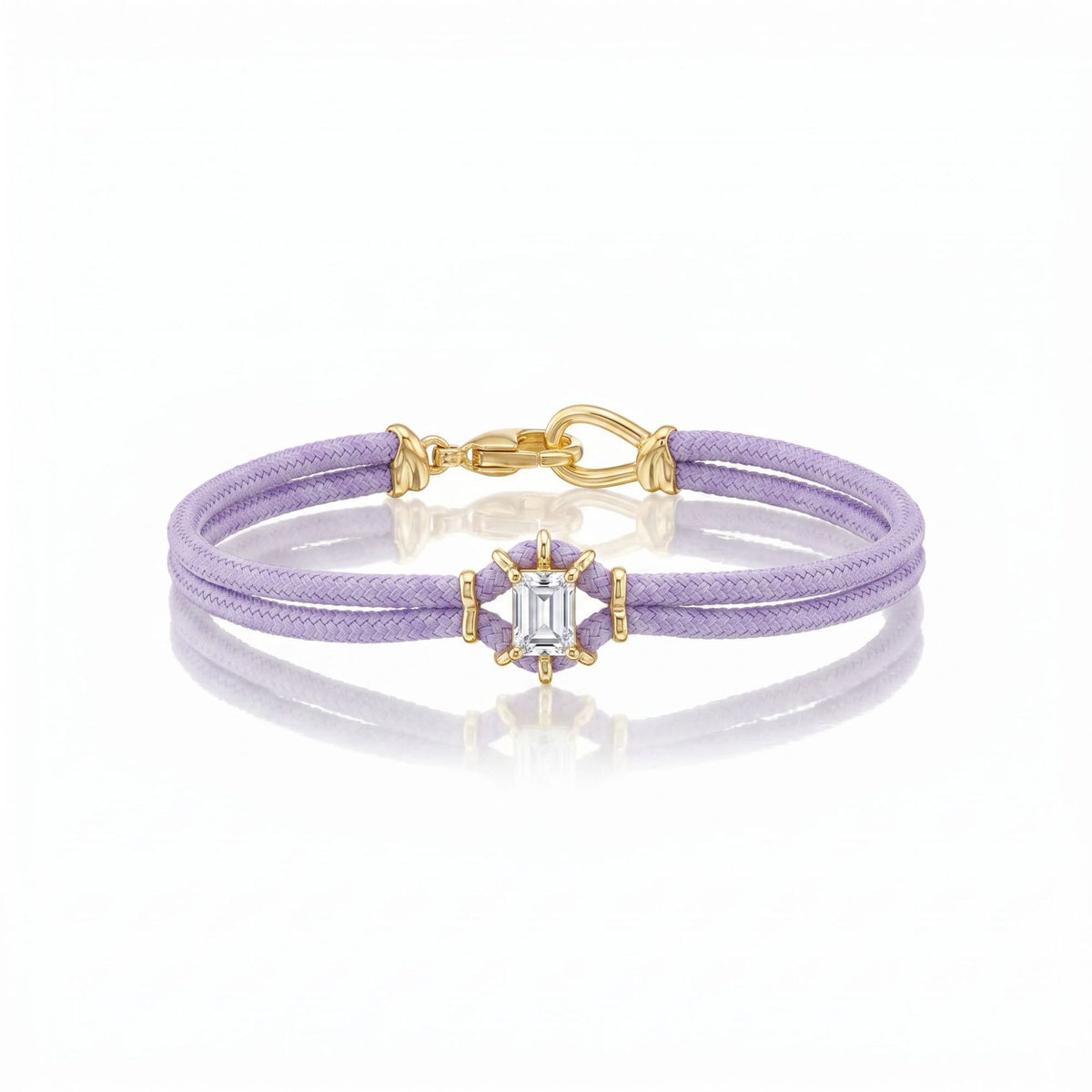 Purple Crystal Double-Cord Stack Bracelet JLTB1250