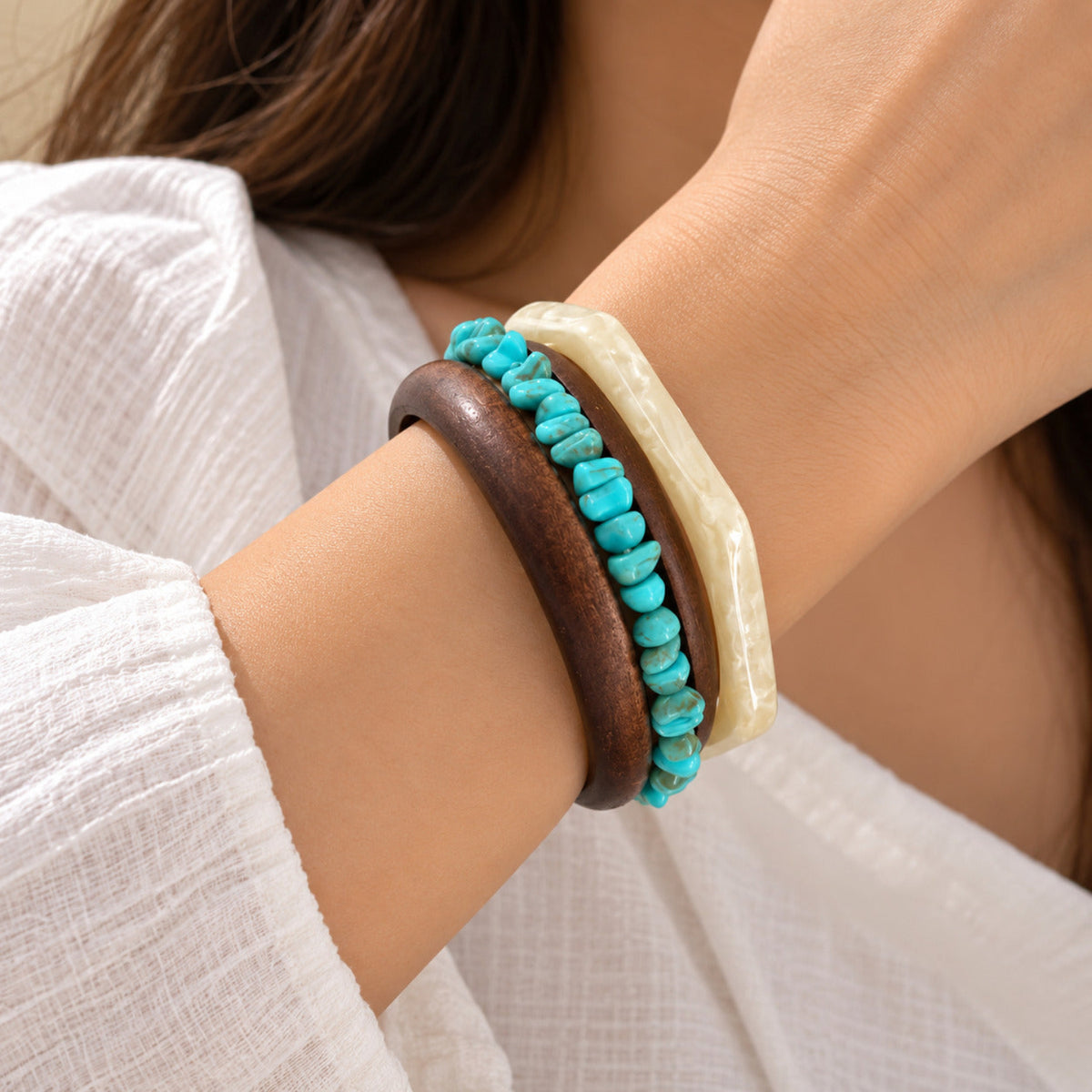 Turquoise Beaded Layered Vibe Bracelet JLTB1254