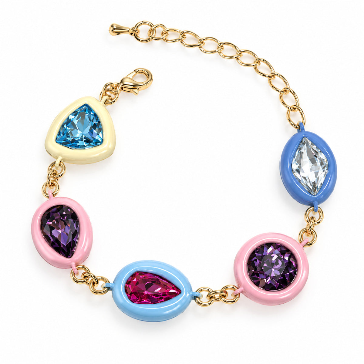 Multicolor Gemstone Charm Bracelet JLTB1265